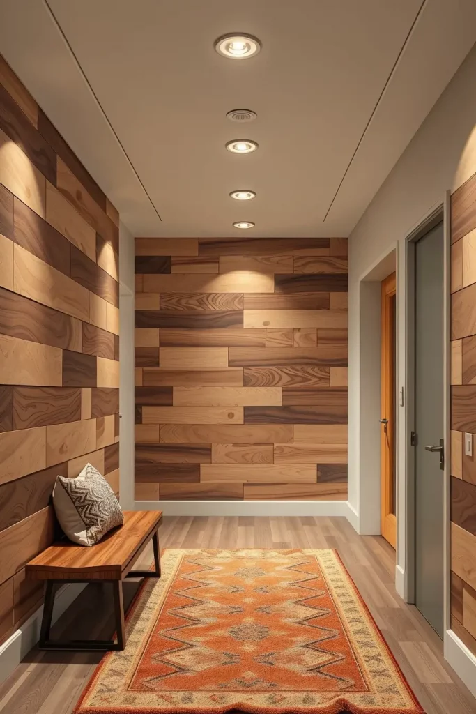Timber Tales: 72 Artistic Panel Designs That Transform Hallways into Gallery Spaces