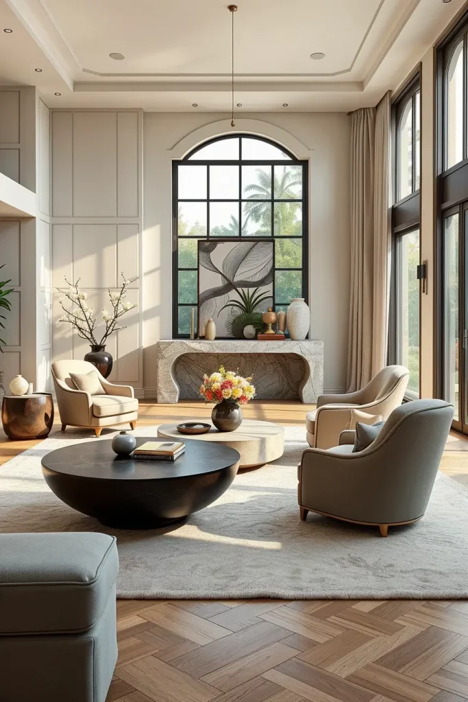 66 Corner-Free Furniture Ideas for Bedrooms and Living Rooms