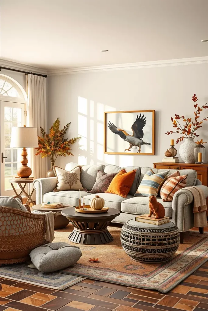 Textural Symphony: 67 Textures Fall Living Room Ideas to Embrace the Season