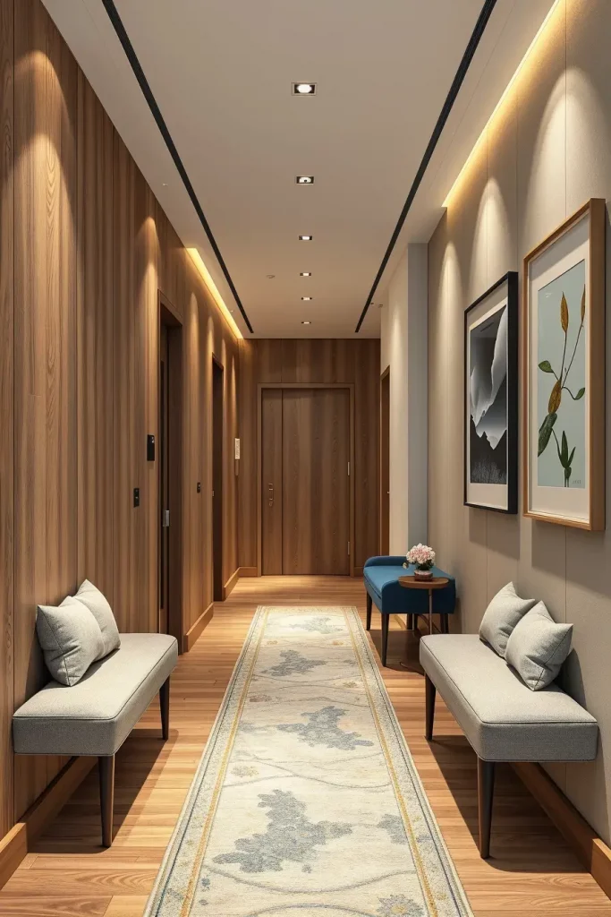 Timber Tales: 72 Artistic Panel Designs That Transform Hallways into Gallery Spaces