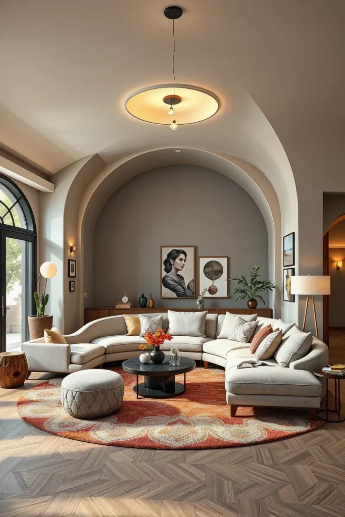 Sculpted Serenity: 68 Soft Curves in the Living Room That Whisper Modern Elegance