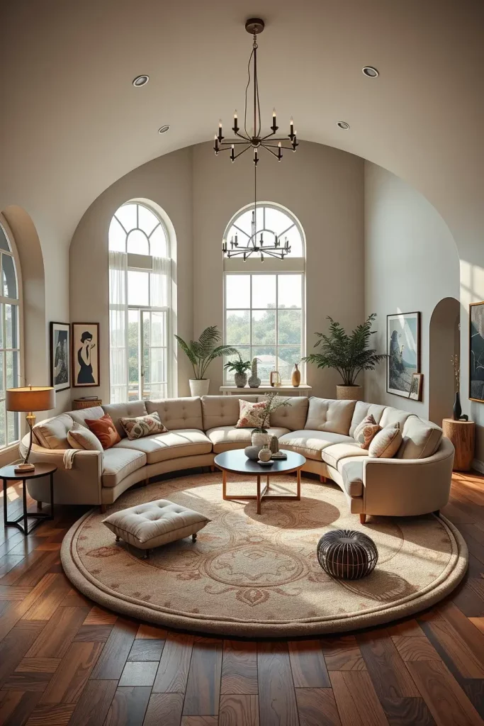 Sculpted Serenity: 68 Soft Curves in the Living Room That Whisper Modern Elegance