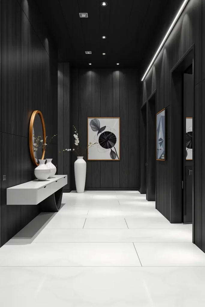 Timber Tales: 72 Artistic Panel Designs That Transform Hallways into Gallery Spaces
