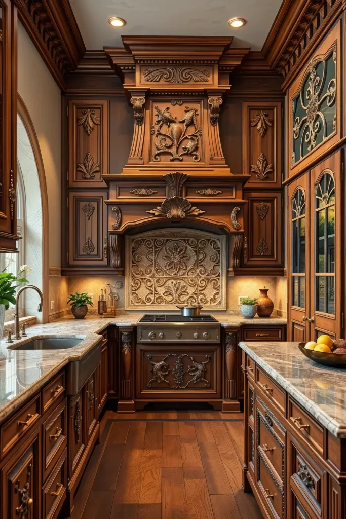 61 Carved Wood Kitchen Cabinets Ideas to Add Character and Elegance