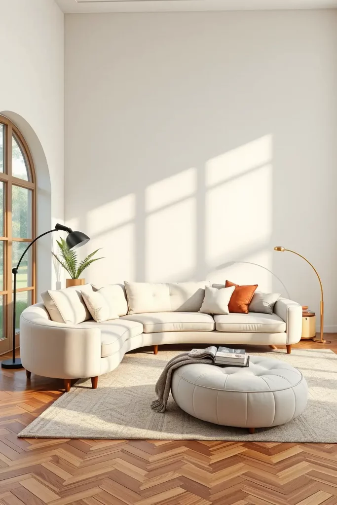 Sculpted Serenity: 68 Soft Curves in the Living Room That Whisper Modern Elegance