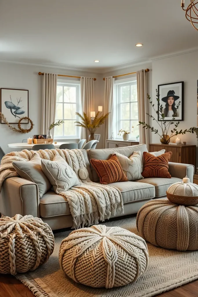 Textural Symphony: 67 Textures Fall Living Room Ideas to Embrace the Season