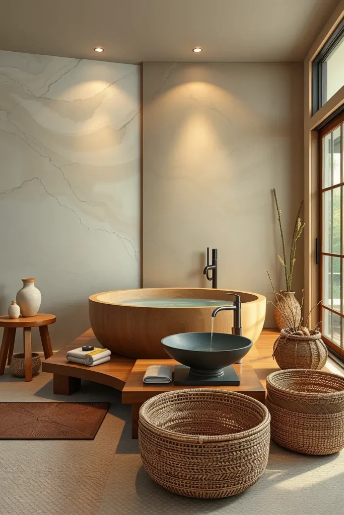 Wabi-Sabi Soaks and Scandinavian Softenings: 64 Unconventional Japandi Bathrooms