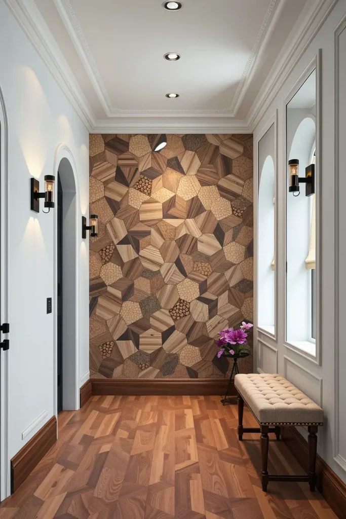Timber Tales: 72 Artistic Panel Designs That Transform Hallways into Gallery Spaces