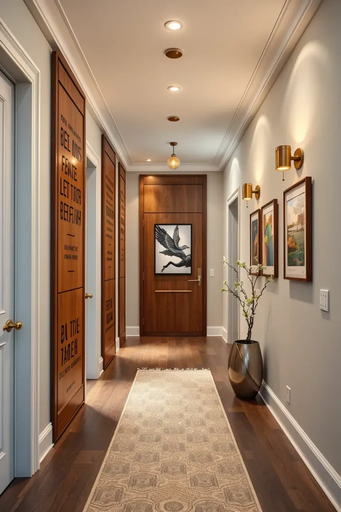 Timber Tales: 72 Artistic Panel Designs That Transform Hallways into Gallery Spaces