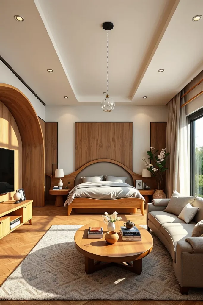66 Corner-Free Furniture Ideas for Bedrooms and Living Rooms