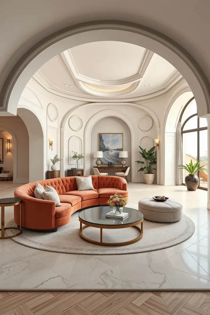 Sculpted Serenity: 68 Soft Curves in the Living Room That Whisper Modern Elegance