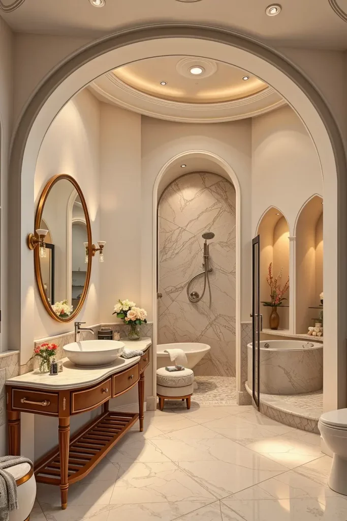 From Angles to Arches: 69 Soft Curves That Redefine Bathroom Elegance