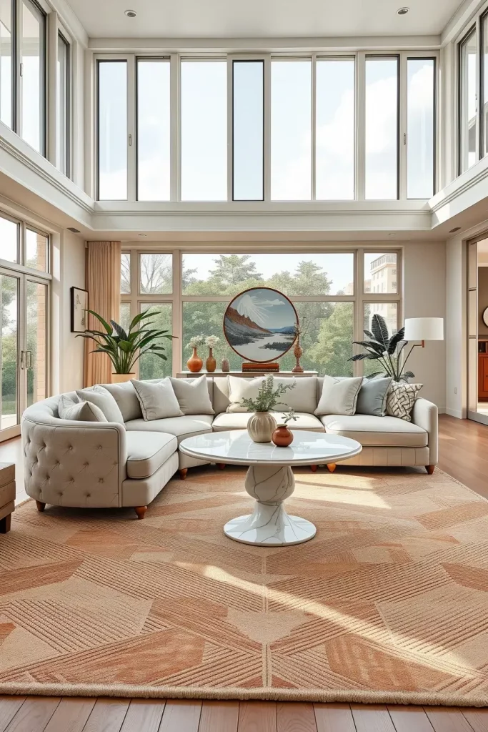Sculpted Serenity: 68 Soft Curves in the Living Room That Whisper Modern Elegance