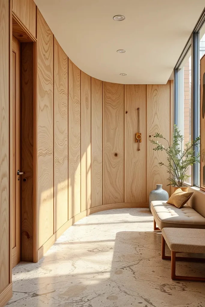 Timber Tales: 72 Artistic Panel Designs That Transform Hallways into Gallery Spaces