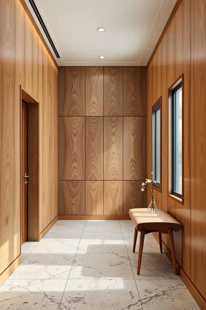 Timber Tales: 72 Artistic Panel Designs That Transform Hallways into Gallery Spaces