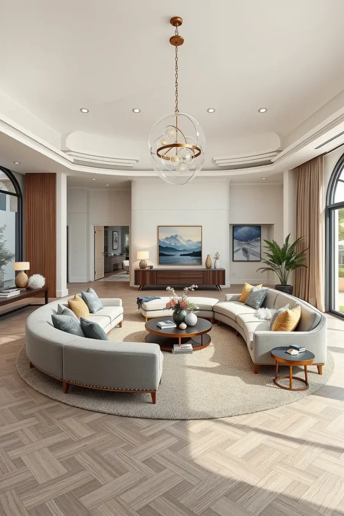 Sculpted Serenity: 68 Soft Curves in the Living Room That Whisper Modern Elegance