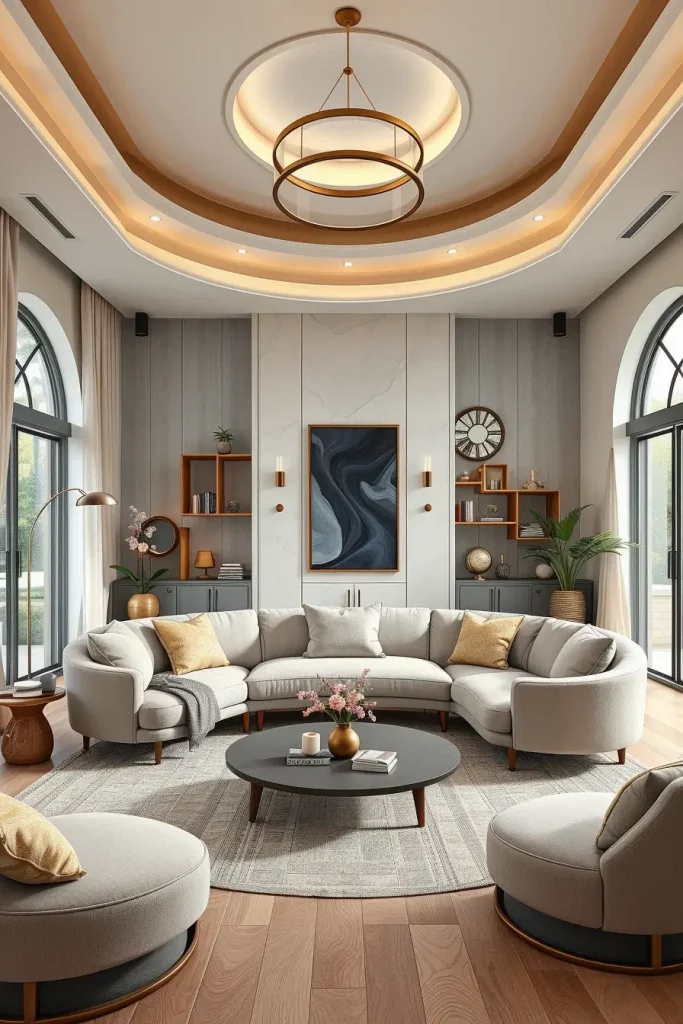 66 Corner-Free Furniture Ideas for Bedrooms and Living Rooms