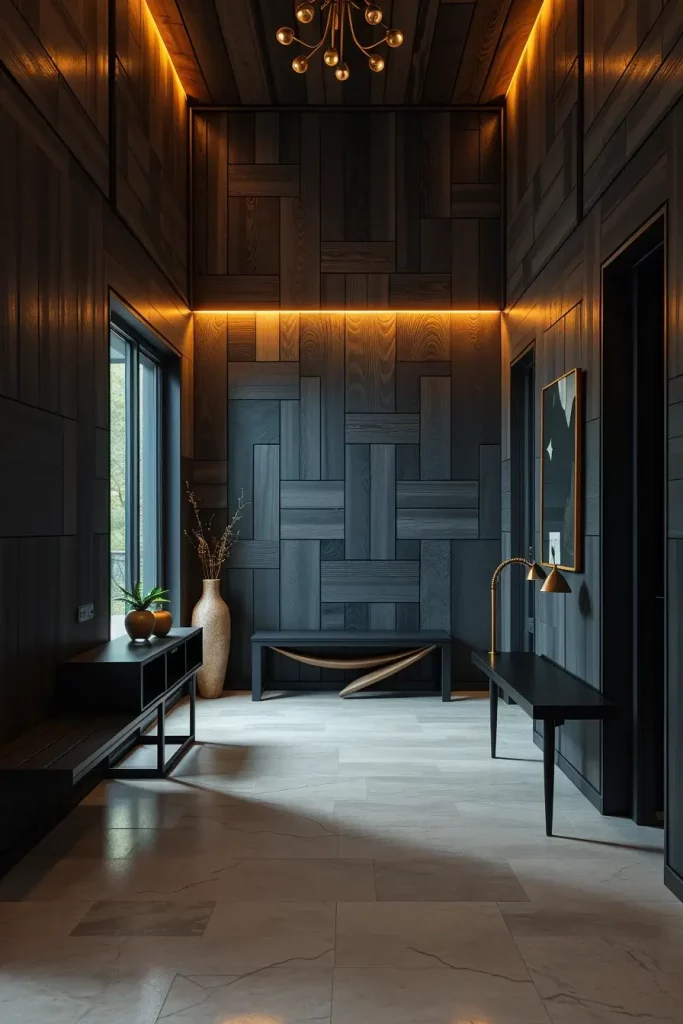 Timber Tales: 72 Artistic Panel Designs That Transform Hallways into Gallery Spaces