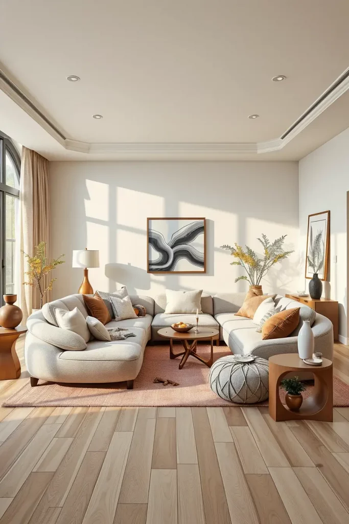 66 Corner-Free Furniture Ideas for Bedrooms and Living Rooms