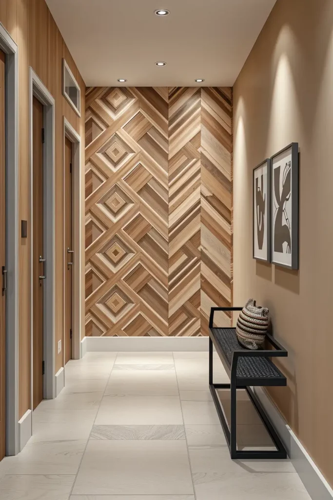 Timber Tales: 72 Artistic Panel Designs That Transform Hallways into Gallery Spaces