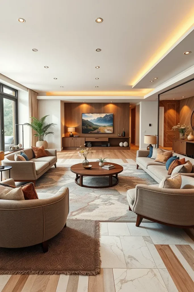 66 Corner-Free Furniture Ideas for Bedrooms and Living Rooms