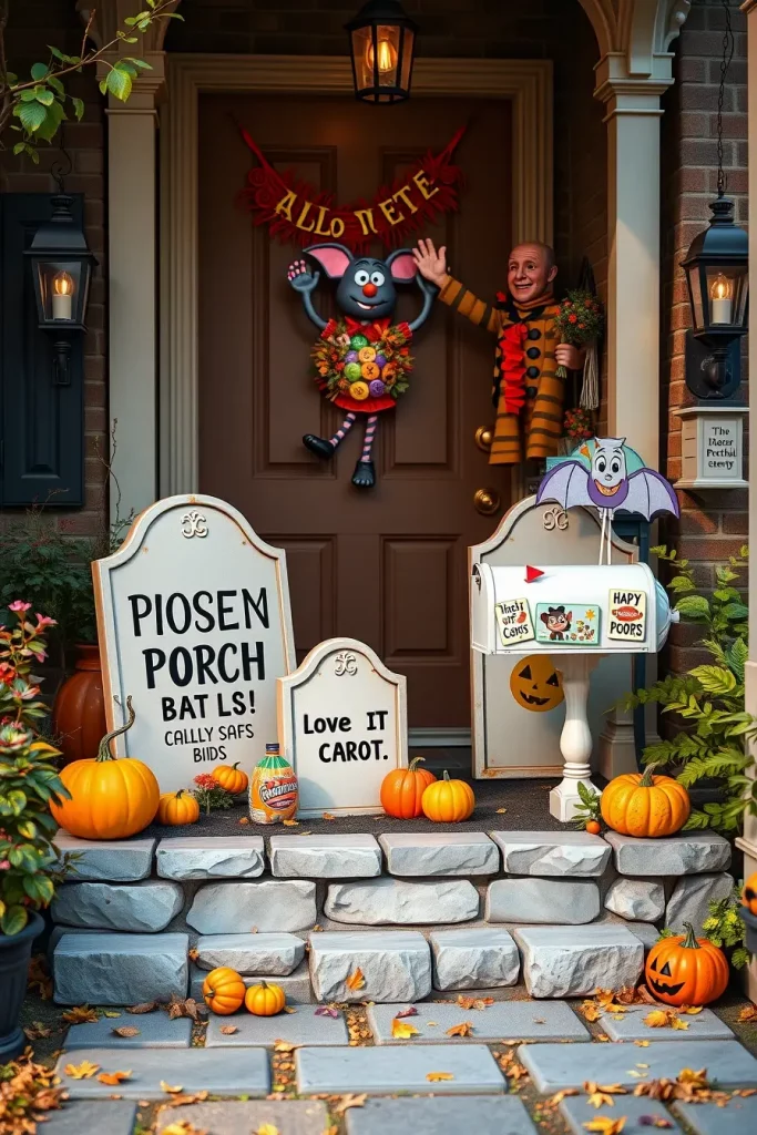 65 Cute and Funny Halloween Porch Decorations 2025 to Make Your Home the Talk of the Block