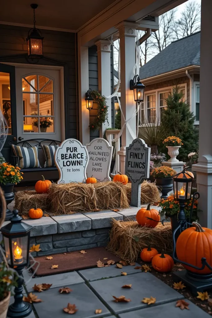 65 Cute and Funny Halloween Porch Decorations 2025 to Make Your Home the Talk of the Block