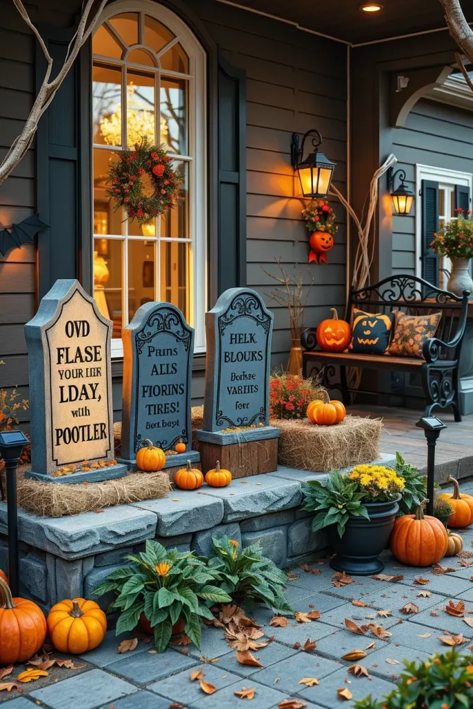 65 Cute and Funny Halloween Porch Decorations 2025 to Make Your Home the Talk of the Block