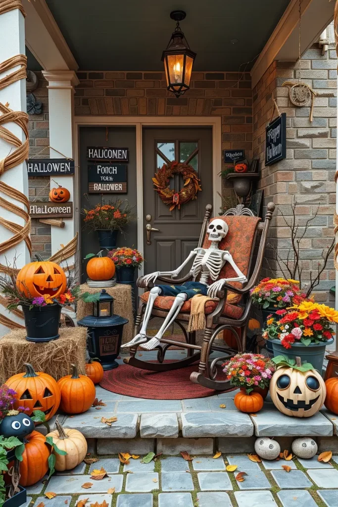 65 Cute and Funny Halloween Porch Decorations 2025 to Make Your Home the Talk of the Block