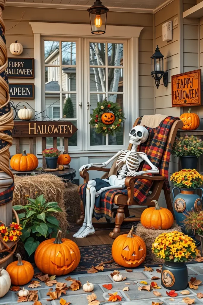 65 Cute and Funny Halloween Porch Decorations 2025 to Make Your Home the Talk of the Block