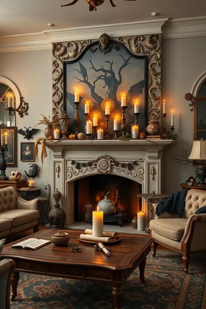 64 Halloween Mantle Ideas 2025 to Inspire Your Spooky Fireplace Styling