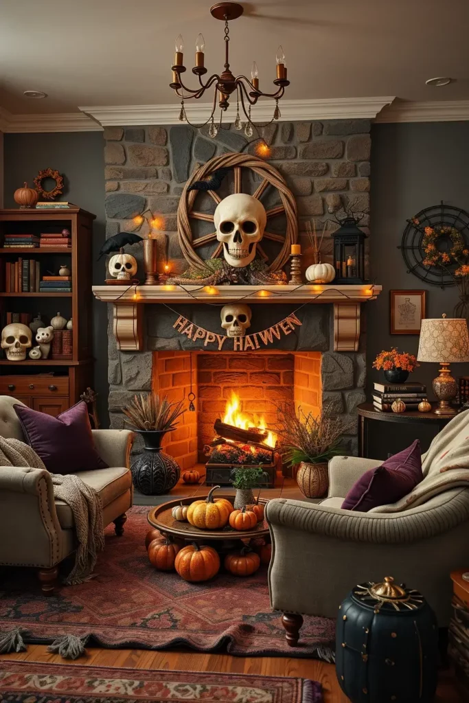 64 Halloween Mantle Ideas 2025 to Inspire Your Spooky Fireplace Styling