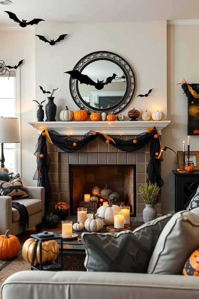 64 Halloween Mantle Ideas 2025 to Inspire Your Spooky Fireplace Styling