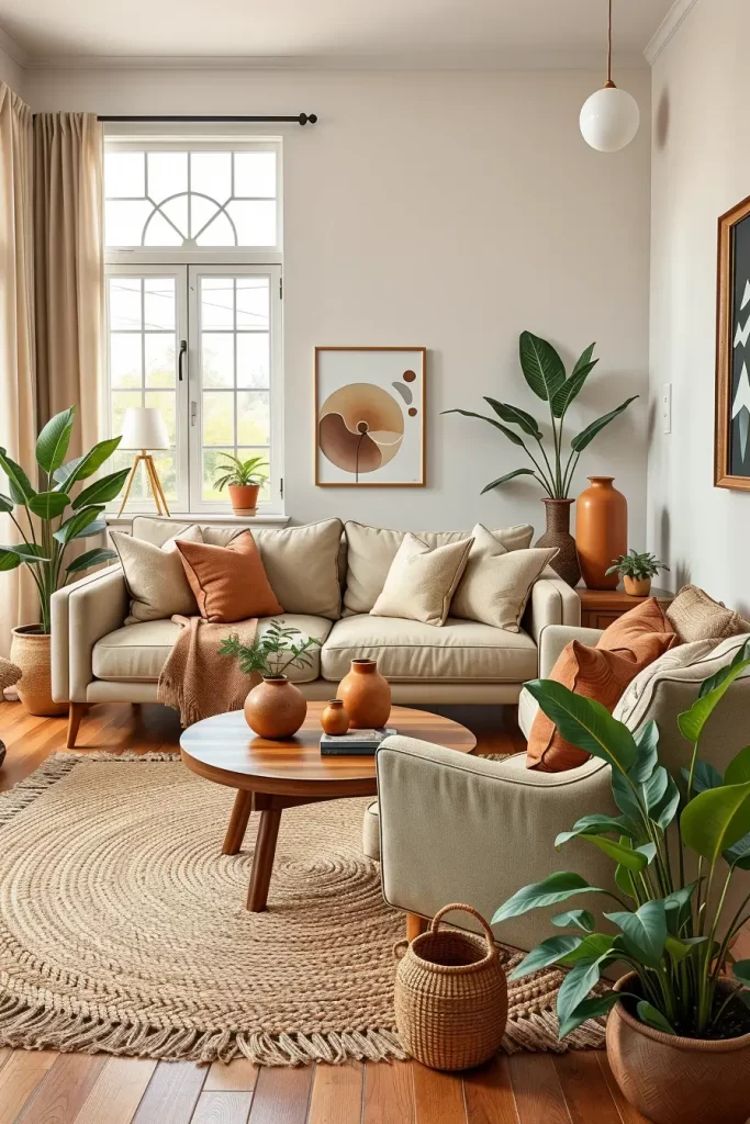 64 Earth-Tone Living Room Ideas for a Warm and Natural Home