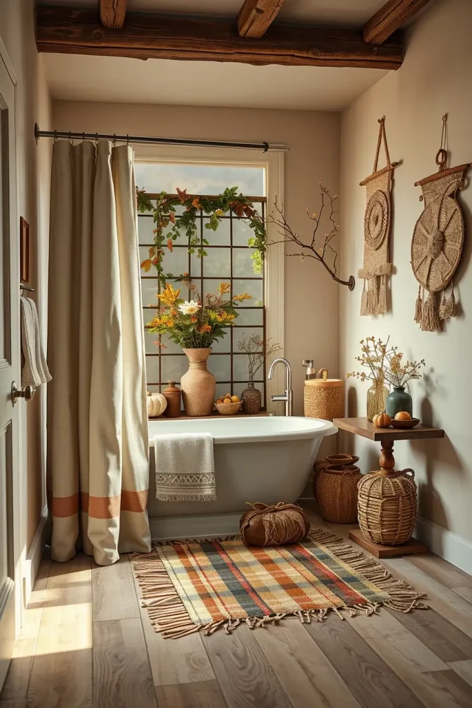 64 Rustic Bathroom Fall Makeover Ideas for a Cozy Seasonal Refresh
