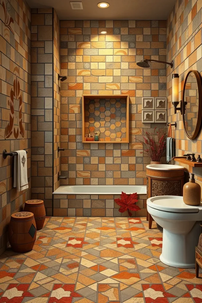 64 Rustic Bathroom Fall Makeover Ideas for a Cozy Seasonal Refresh