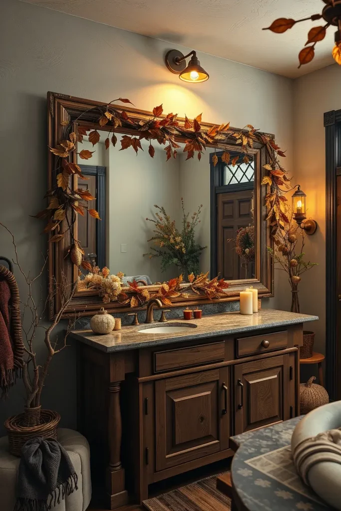 64 Rustic Bathroom Fall Makeover Ideas for a Cozy Seasonal Refresh