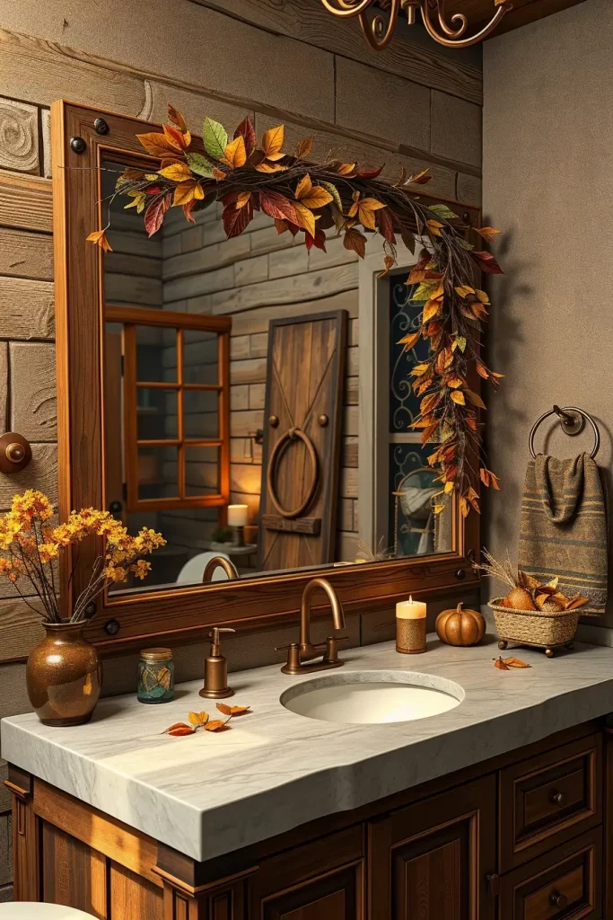 64 Rustic Bathroom Fall Makeover Ideas for a Cozy Seasonal Refresh