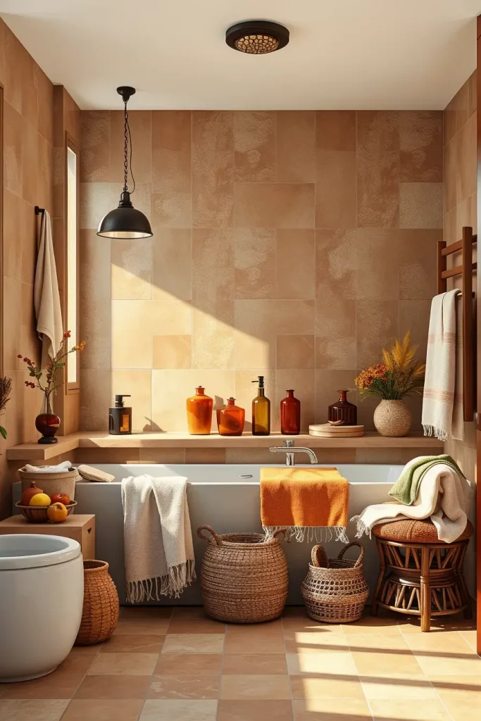 64 Rustic Bathroom Fall Makeover Ideas for a Cozy Seasonal Refresh