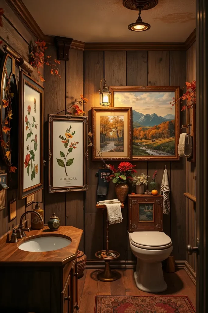64 Rustic Bathroom Fall Makeover Ideas for a Cozy Seasonal Refresh