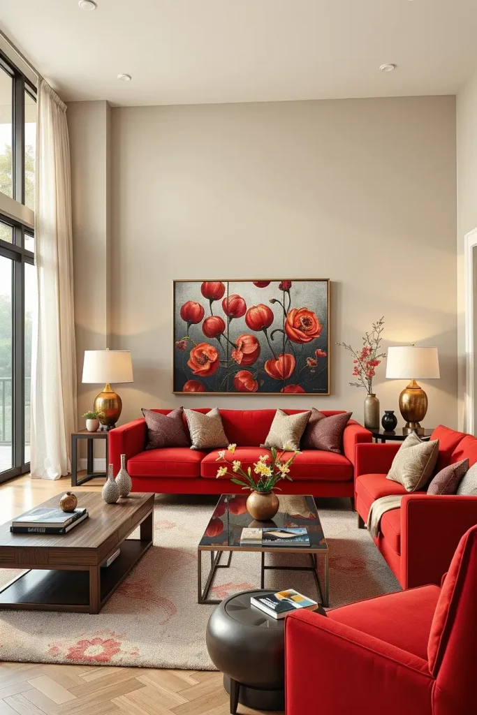 64 Cherry Coded Living Room Color Palette Ideas for Modern Interiors