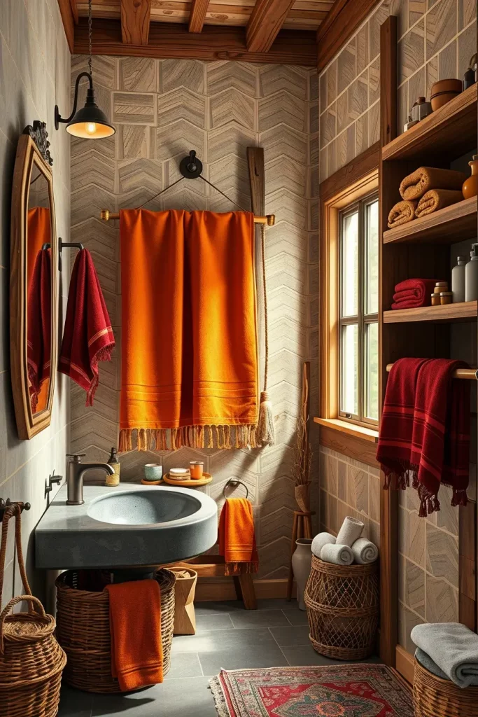 64 Rustic Bathroom Fall Makeover Ideas for a Cozy Seasonal Refresh