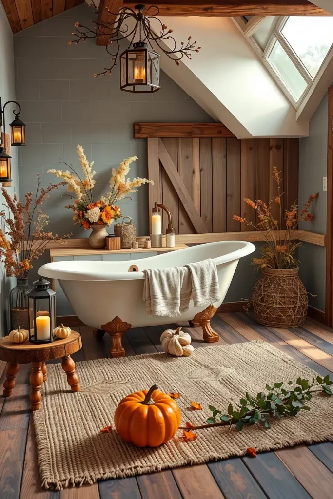 64 Rustic Bathroom Fall Makeover Ideas for a Cozy Seasonal Refresh