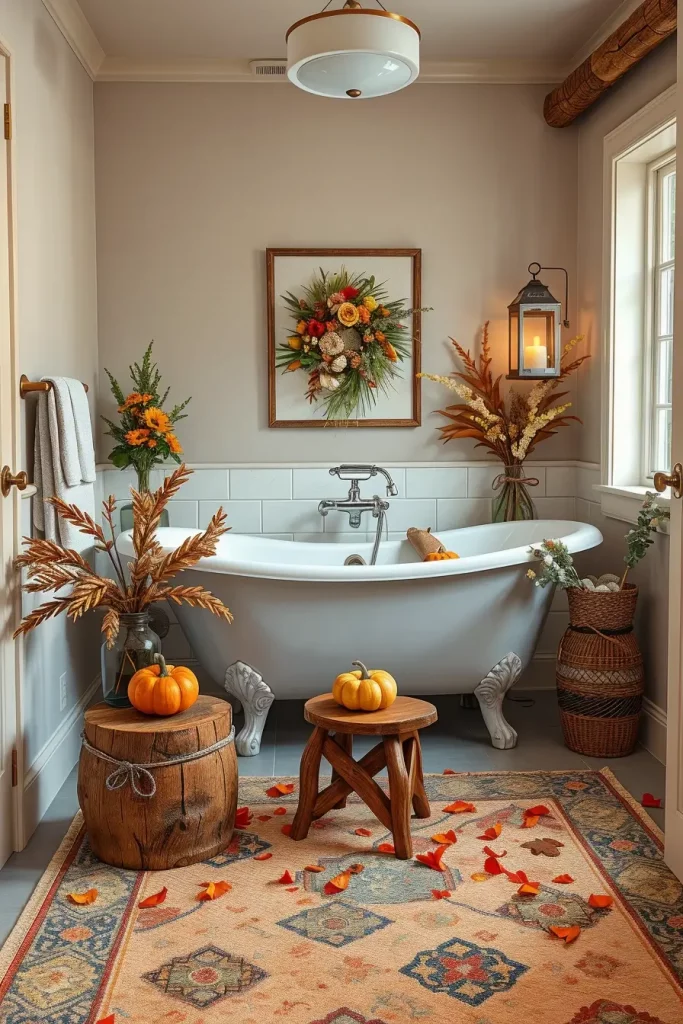 64 Rustic Bathroom Fall Makeover Ideas for a Cozy Seasonal Refresh