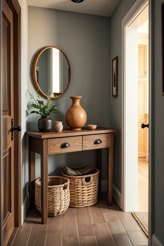 65 Earthy Hallway Styling Tips to Create a Warm and Natural Entryway