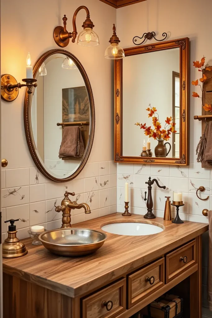 64 Rustic Bathroom Fall Makeover Ideas for a Cozy Seasonal Refresh