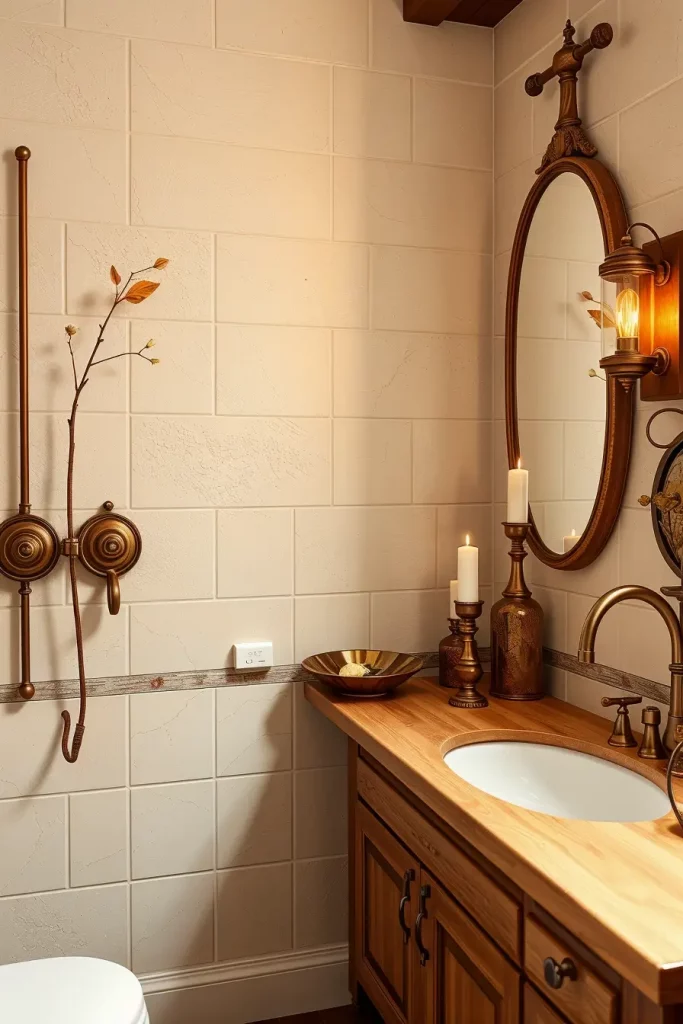 64 Rustic Bathroom Fall Makeover Ideas for a Cozy Seasonal Refresh