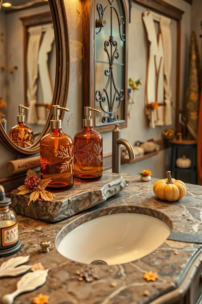 64 Rustic Bathroom Fall Makeover Ideas for a Cozy Seasonal Refresh