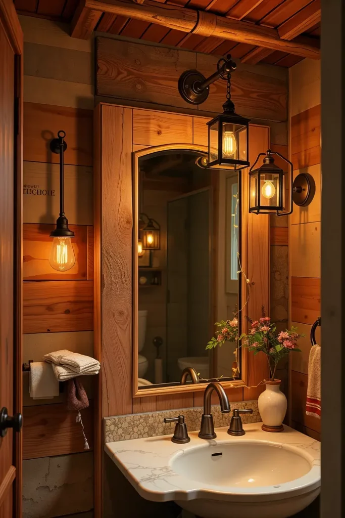 64 Rustic Bathroom Fall Makeover Ideas for a Cozy Seasonal Refresh