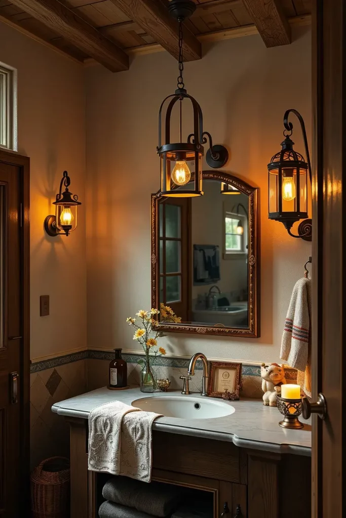 64 Rustic Bathroom Fall Makeover Ideas for a Cozy Seasonal Refresh